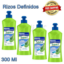 4 Pcs Savile Rizos Definidos Pulpa de Sabila y Biotina Comb Cream 300ml