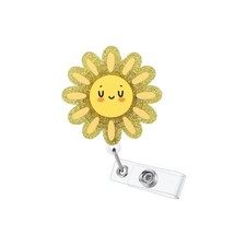 Retractable Sun Badge Holder Badge Reels for Office ID Display with Clear Strap