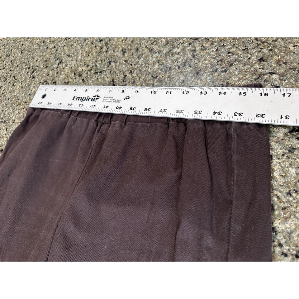 Pantalones de mujer Soft Surroundings talla L marrón algodón tiro medio maduro causal Foto 3 de 4