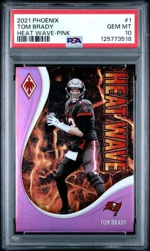 2021 Panini Phoenix Card #1 Tom Brady Heat Wave Pink Prizm /175 Graded PSA 10