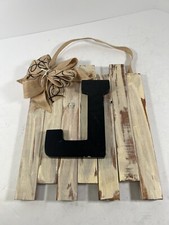 Wooden Letters  J  Special Design With Flowers For Front Door Decor 12  x11  