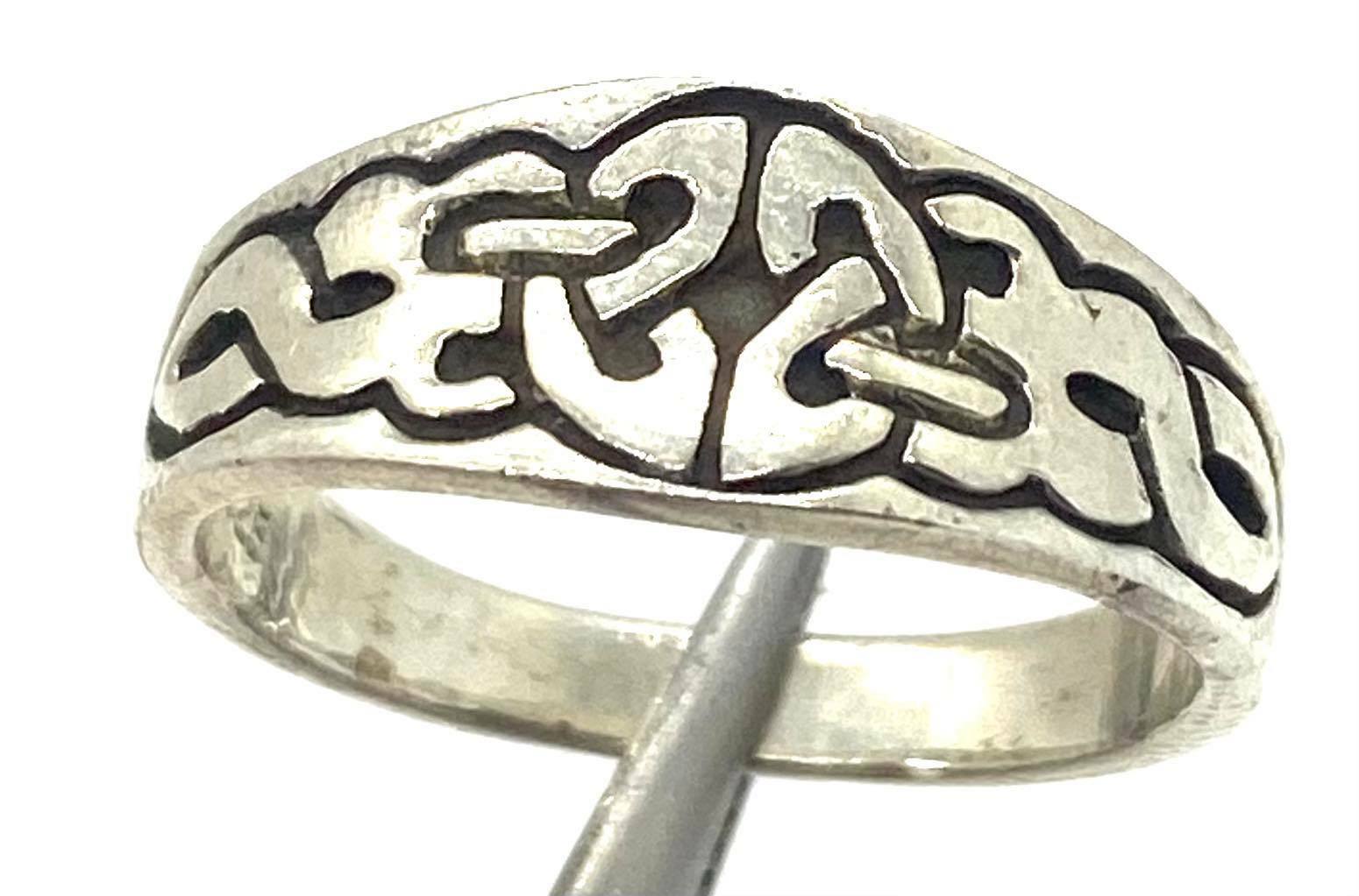 Mens Patterned Sterling Silver 925 Statement Ring… - image 4