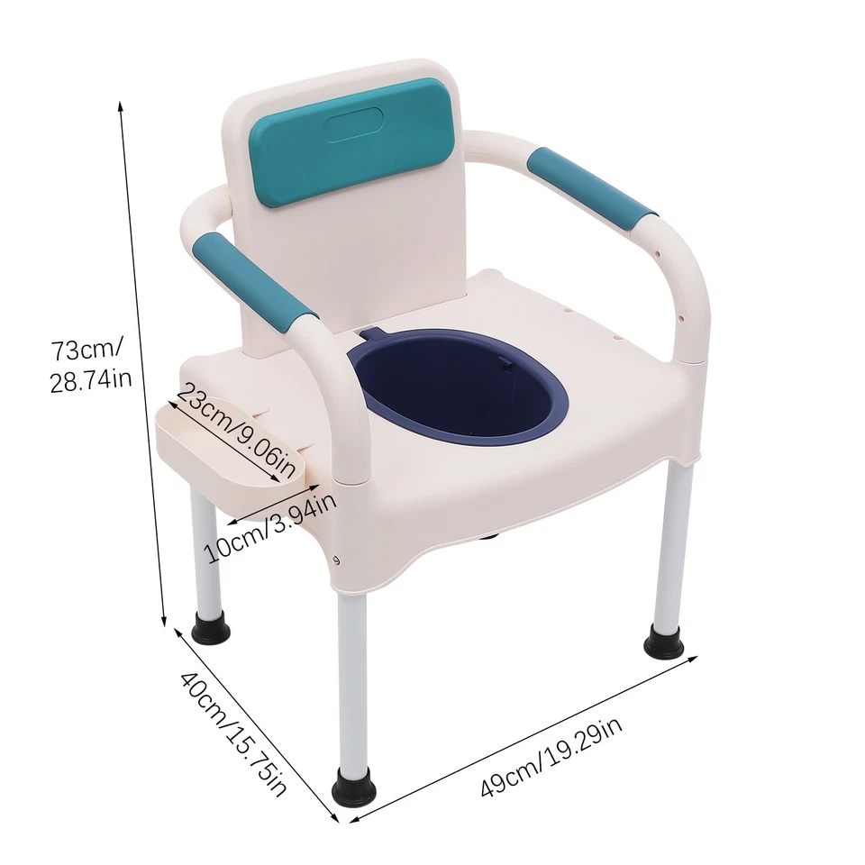 Bedside Commodes Chair Toilet Chair Commode Toilet W/Armrests Home - Image 2 of 4
