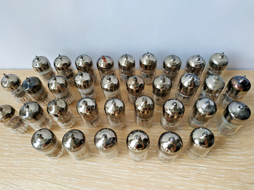 27x 6N2P ~ 12AX7, ECC83 Double Triode Tube SILVER ANODE Soviet 1950s NEW Sl.Used - Picture 4 of 6