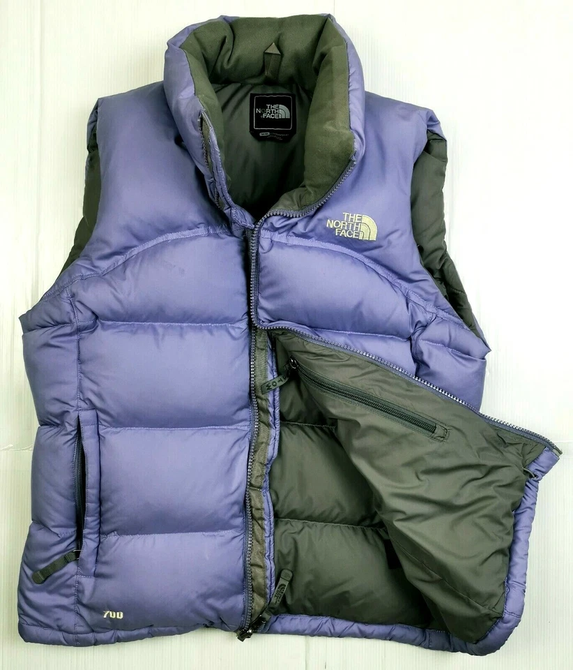 LO ÚLTIMO Mujeres THE NORTH FACE NUPTSE 700 EDREDÓN PLUMÓN ACOLCHADO CHALECO PÚRPURA Chaqueta M Foto 2 de 4