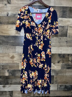Isabel Maternity Small NWT Blue Floral Dress Womens $29.99
