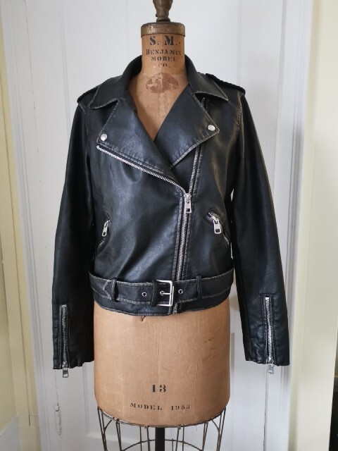 Calvin Klein Faux Leather Motorcycle Biker Jacket - Women