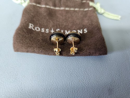 Ross Simons 14k Yellow Gold Post Murano Gold Flake earrings - Picture 3 of 6