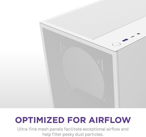 NZXT H5 Flow, White, Mid Tower Chassis w/ Tempered Glass Window, 2x 120mm Fans, - Picture 11 of 13