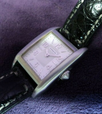 COACH (0241) Swiss Quartz Women\'s Stainless Tank Watch~Original Crocodile Band COACH 0241 Swiss Quartz Womens Stainless Tank Watch~Original  main image 3