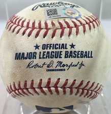 TREVOR BROWN SINGLE v MATT MOORE CAREER HIT #26 MLB GAME-USED BASEBALL SF GIANTS