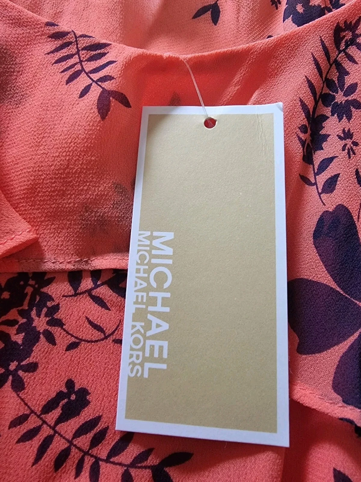 Abito Michael Kors pesca corallo taglia L nuovo con etichette costo circa £200