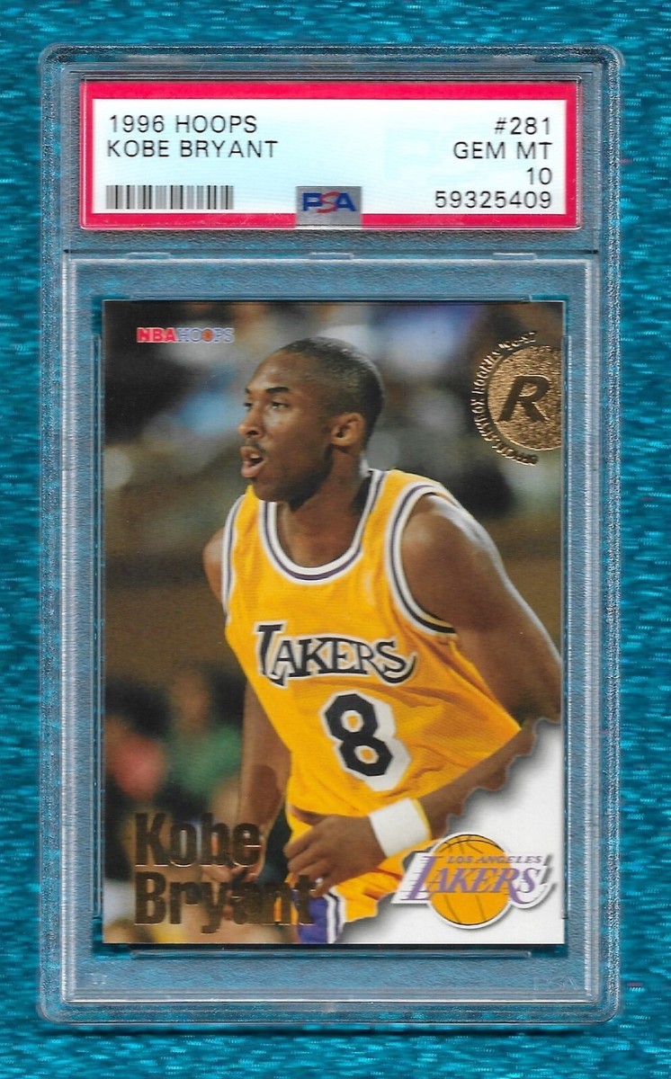 1996 HOOPS #281 KOBE BRYANT PSA 10 GEM MINT ROOKIE RC HOF 1996 HOOPS #281 KOBE BRYANT PSA 10 GEM MINT ROOKIE RC HOF