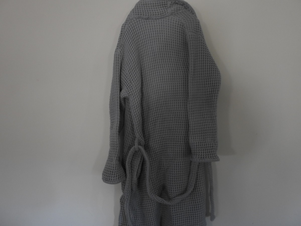 Brooklinen Gray Waffleknit Towel Bath Robe Size Small, Free Shipping! View 3
