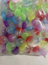 Vending Machine Capsules 134 Empty 1" Acorn Assorted Color Lids Translucent Base