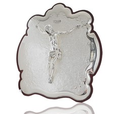 Pannello bacarat cm 33x30 da muro da tavolo con cristo in argento 925