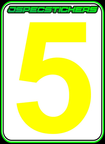 CAMS RACE CAR NUMBER DAY GLO YELLOW #5 DRIFT RALLY CIRCUIT RACING MOTORSPORT - Bild 1 von 5