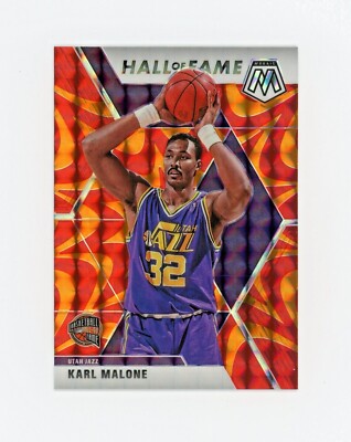 KARL MALONE 2019-20 Panini Mosaic Hall of Fame Reactive Orange #284 Utah Jazz