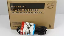 (Wholesale Case of 20) Hyper Tough 6FT 16AWG 2 Prong Black Indoor Extension Cord