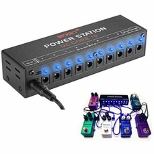 10 Isolated Outputs Guitar Pedal Board Power Supply Station 9V 12V 18V USA H2S9