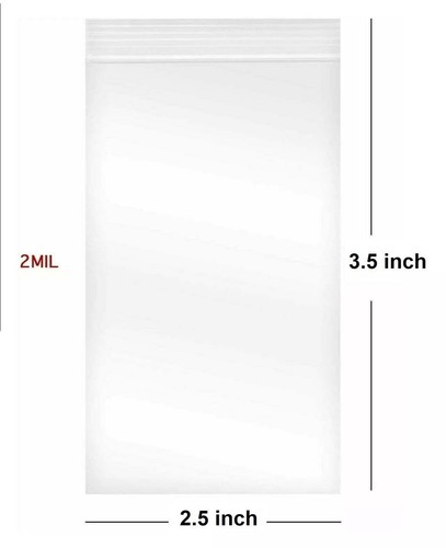 2,5"x3,5" Zoll Klar Wiederverschließbar Kunststoff 2-Mil Druckverschlussbeutel Poly Schmuck Reißverschluss B - Bild 3 von 6