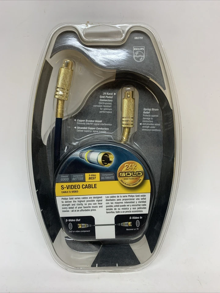 Philips 6ft S-Video Cable #M62791 Gold Plated Connectors 24k New in Package - Image 2 of 3