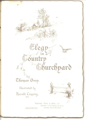 ELEGÍA GRIS, o ELEGÍA EN UN CEMENTERIO RURAL, FOLLETO R. TUCK, HAROLD COPPING - Imagen 2 de 8