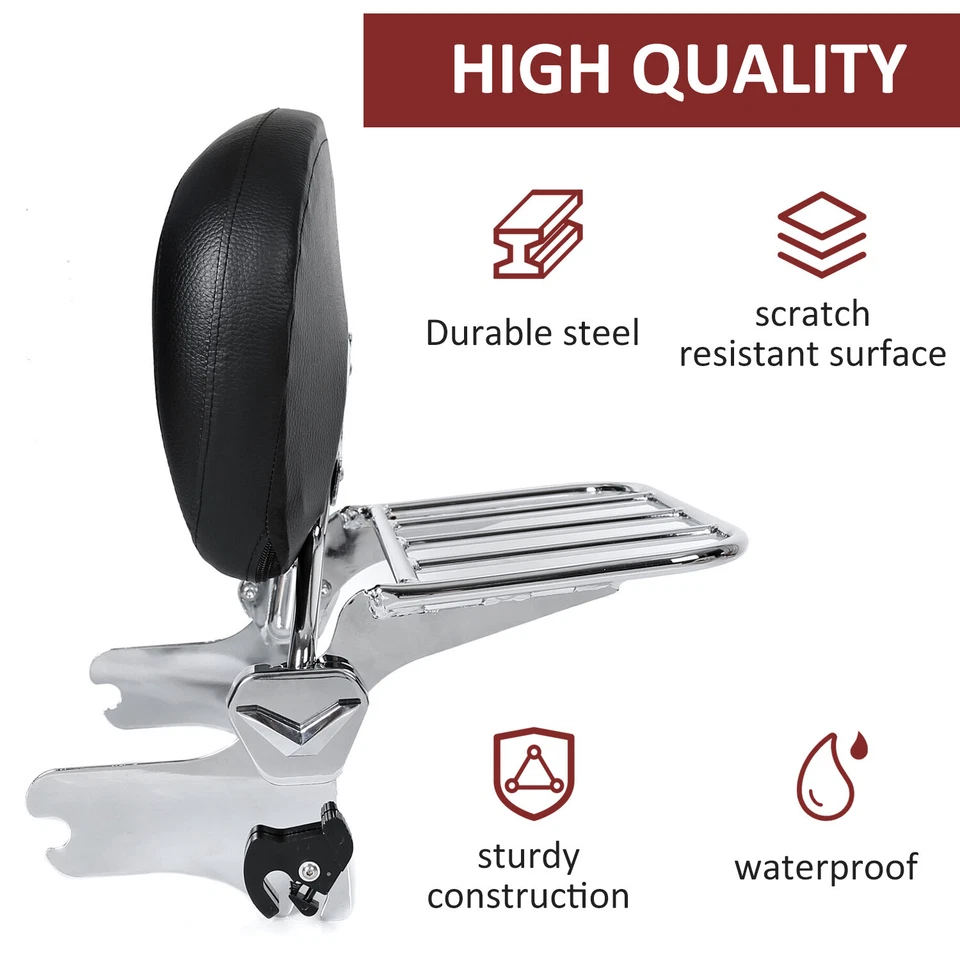 Portaequipajes Sissy Bar con respaldo para Harley Touring Electra Glide Road King 97-08 Foto 4 de 4