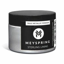 MEYSPRING Sterling Lining True Metallic Pigment Powder for Epoxy Resin - 50g Jar