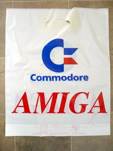 2 Stück Commodore AMIGA Plastik Tüten Tragetaschen