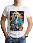 Motorbike T-Shirt Pop Art MC Bike Retro Mod Rocker Rebel Pin-Up Girl Tee Top