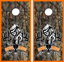 Bow Life Reaper Hunting Cornhole Board Wrap LAMINATED Decal Vinyl Sticker 4500