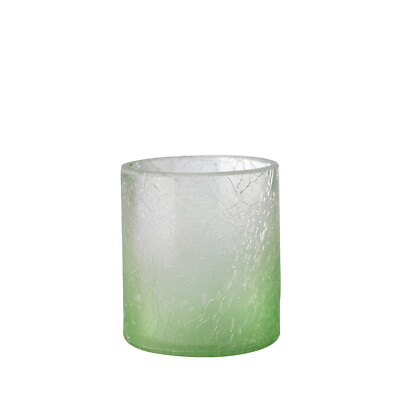 Windlicht Vase Kerzenglas Teelichthalter Crush Glas grün hellgrün Farbverlauf