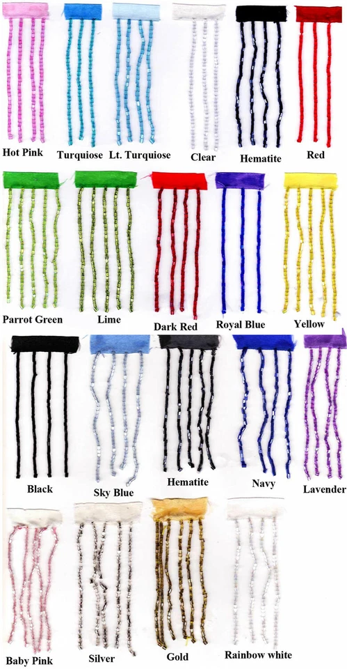 6-inch Bugle seed glass beaded fringe for lampshade or dress - Price per yard - Image 2 of 4