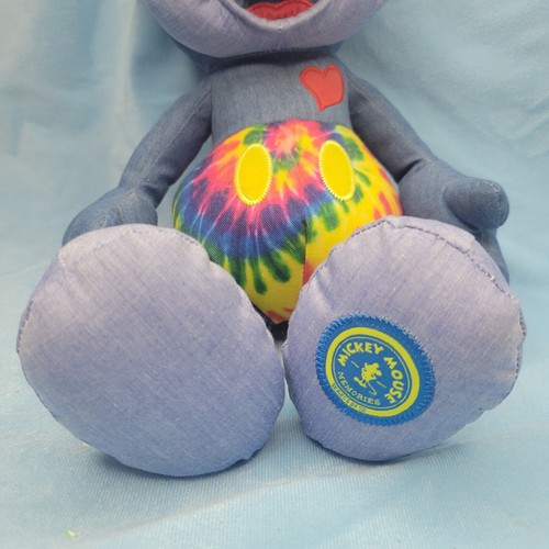 Rare Disney Peace Love Tie Dye Mickey Mouse Plush - Picture 4 of 9