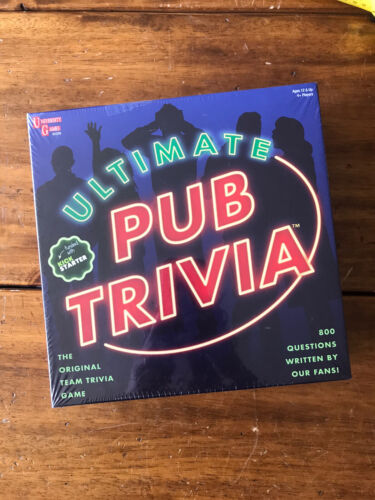 New Sealed University Games Ultimate Pub Trivia Board Game Team Trivia