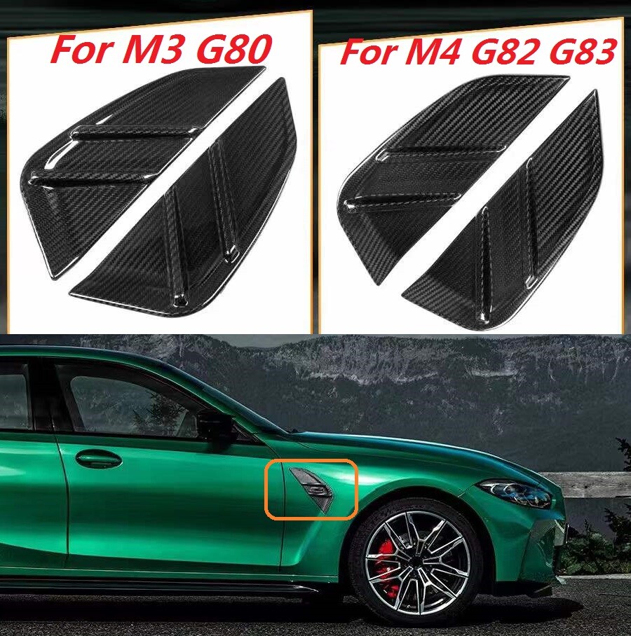 Carbon Car Fender Side Air Vent Flow Intake Grille for BMW M3 G80