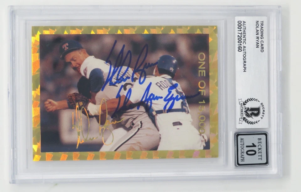 Nolan Ryan HOF Signed Autograph 1994 Broder Gold Fight Card BGS BAS 10 Auto - Image 2 of 4