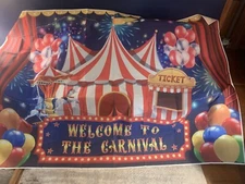 NEW  Welcome to The Carnival    Backdrop - 8 x 6 foot Circus  / Birthday Party