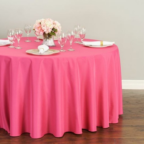 120 in. Round Polyester Tablecloth for 60 in. Table, 33 Colors for Wedding Party - Picture 125 of 135