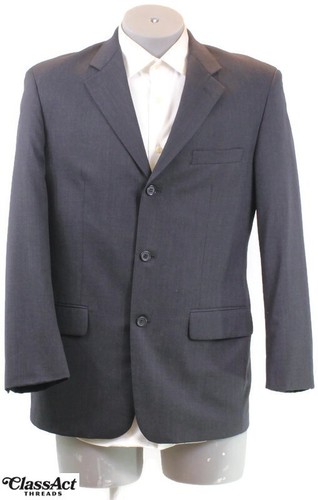 Versini Mens 2 Pc Suit Charcoal Gray 3 Btn Wool 40R Pleated Fronts 34" Waist - Picture 3 of 11
