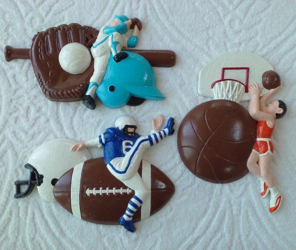 Burwood Products Football Basketball Baseball Wall Decoration Made in U.S.A. Set
