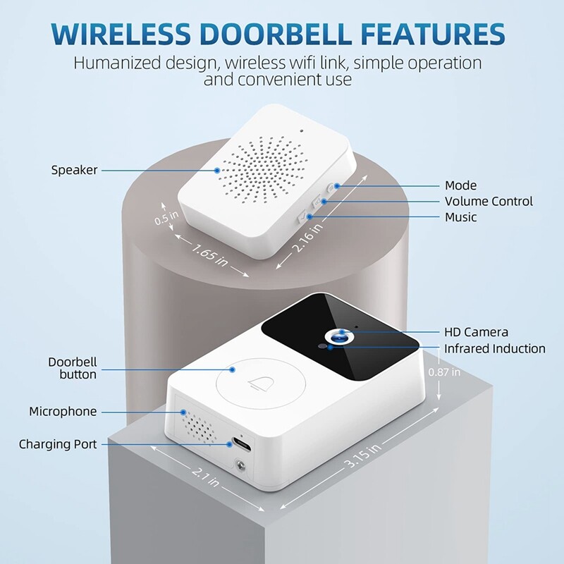 1X(Video Doorbell, Doorbell Camera Wireless, Doorbell Wireless, Video  Doorbell w 4714149933810 | eBay