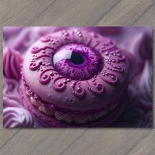 FLATCARD Macaron Eye Deep Purple Detailed Surreal Unusual Strange Weird Creepy