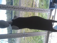 Black halter neck cowl back dress