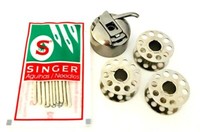 Singer NäHmaschinen Nadeln + Spulenkapsel (Cb) Und 3X Metall Spulen(Cb)