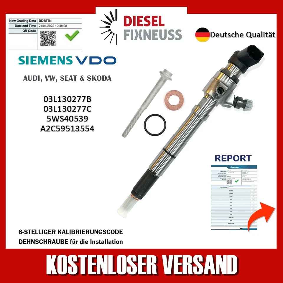 Injecteur 03L130277B Siemens VW audi Moteur CAYA 1,6 TDI Continental CAYC - Photo 2/4