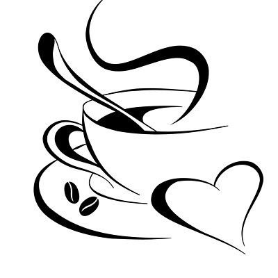 Wandtattoo Wandsticker Wandaufkleber Küche Kaffeebohnen Kaffeetasse + Herz W3040