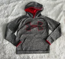 Under Armour Boys Hoodie Sweatshirt Pullover Sz Youth Large Long Sleeve Gray