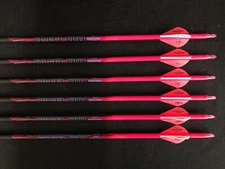 Black Eagle Outlaw Pink Crested Fletched 500 Arrows 1/2dz BRAND NEW